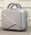 Women's 14-Inch (35 cm) ABS Compressible Carry-On Suitcase - Small Travel Luggage (Khaki, Pink, Silver, Black)