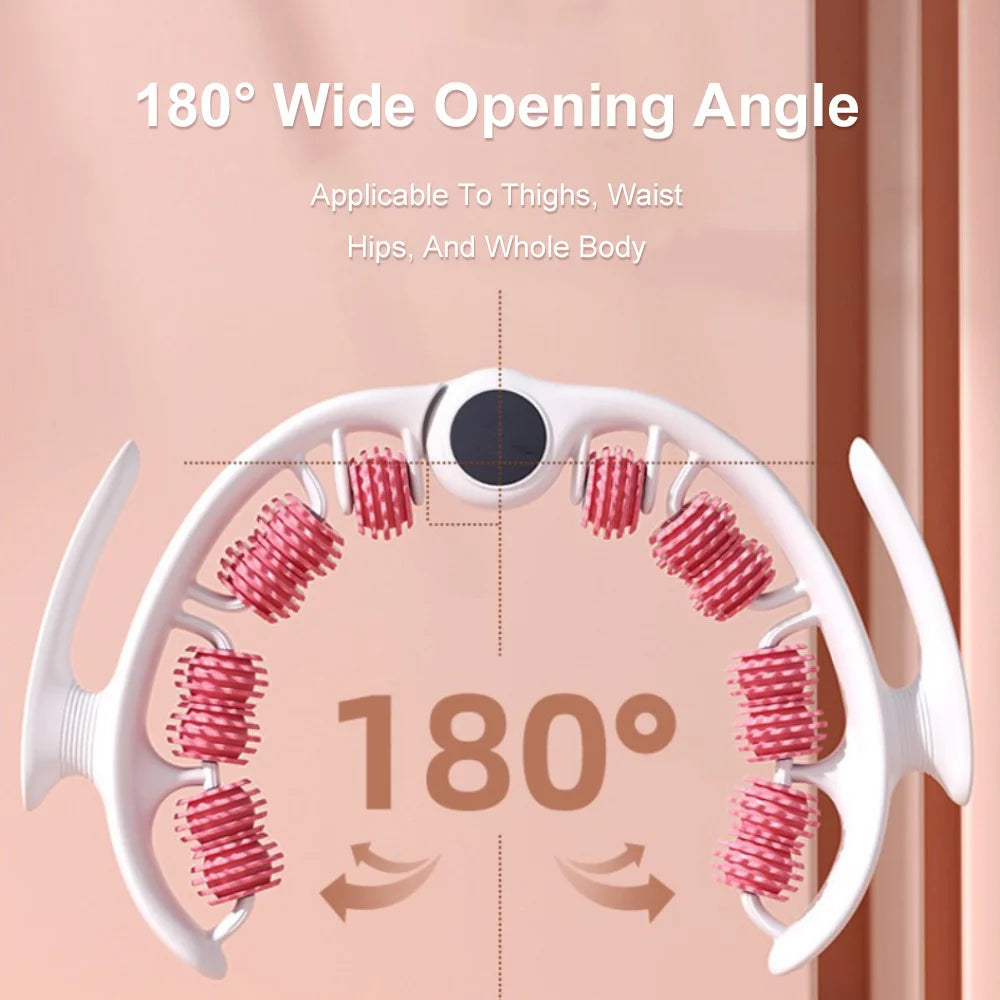 8-Wheel Full-Coverage Manual Massage Roller – Deep Tissue Leg, Arm & Waist Massager