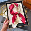 Silk-Feel Square Scarf 70 x 70 cm (27.6 x 27.6 in) Floral Satin Neckerchief – Women's Hair Band, Bandana & Wrap