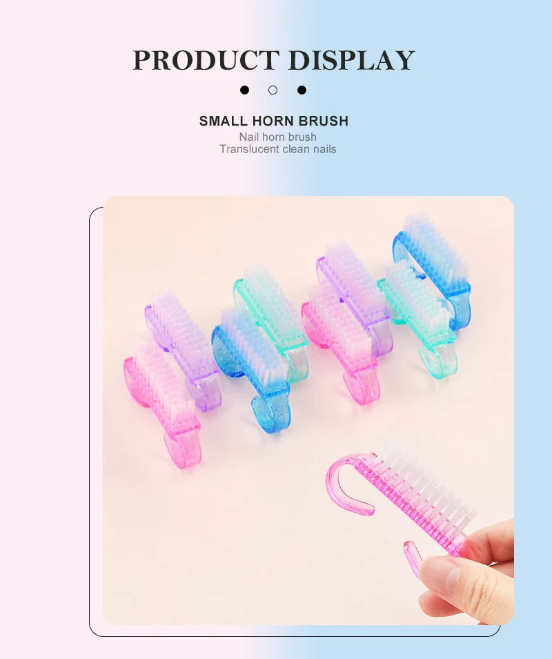 Plastic Nail Brushes 1/3/10 Pack, Soft Bristle Manicure and Nail Art Cleaning Brushes, Multi-Color