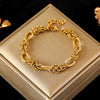 316L Stainless Steel Twisted Bangle Bracelet for Women - 18K Gold Plated Waterproof Wrist Chain Gift