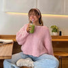 Women’s Lace-Up Knitted Pullover — Y2K Long-Sleeve Loose Sweater (Autumn/Winter)
