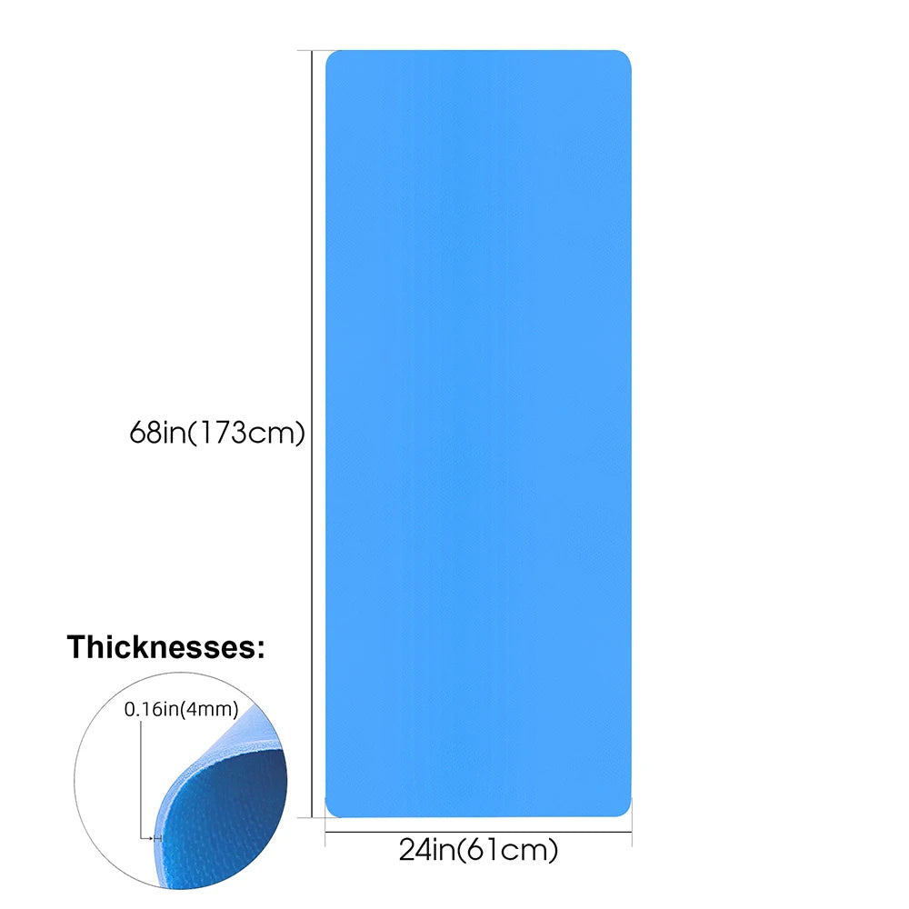 4mm EVA Yoga Mat Non-Slip Exercise Mat 173 x 60 cm (68 x 24 in) Thick Comfort Foam for Pilates & Fitness