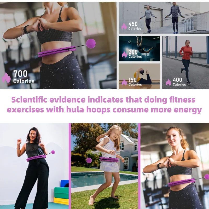 Adjustable Detachable Hula Hoop for Women - Weighted Slimming Waist Fitness Ring with No-Fall Padded Support