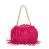 Luxury Faux Fur Evening Bag for Women Fluffy Plush Shell Clutch Shoulder Crossbody