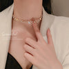 Pearl Bead Choker Necklace Gold Link Chain Ball Pendant - K-Pop Goth Collar for Women