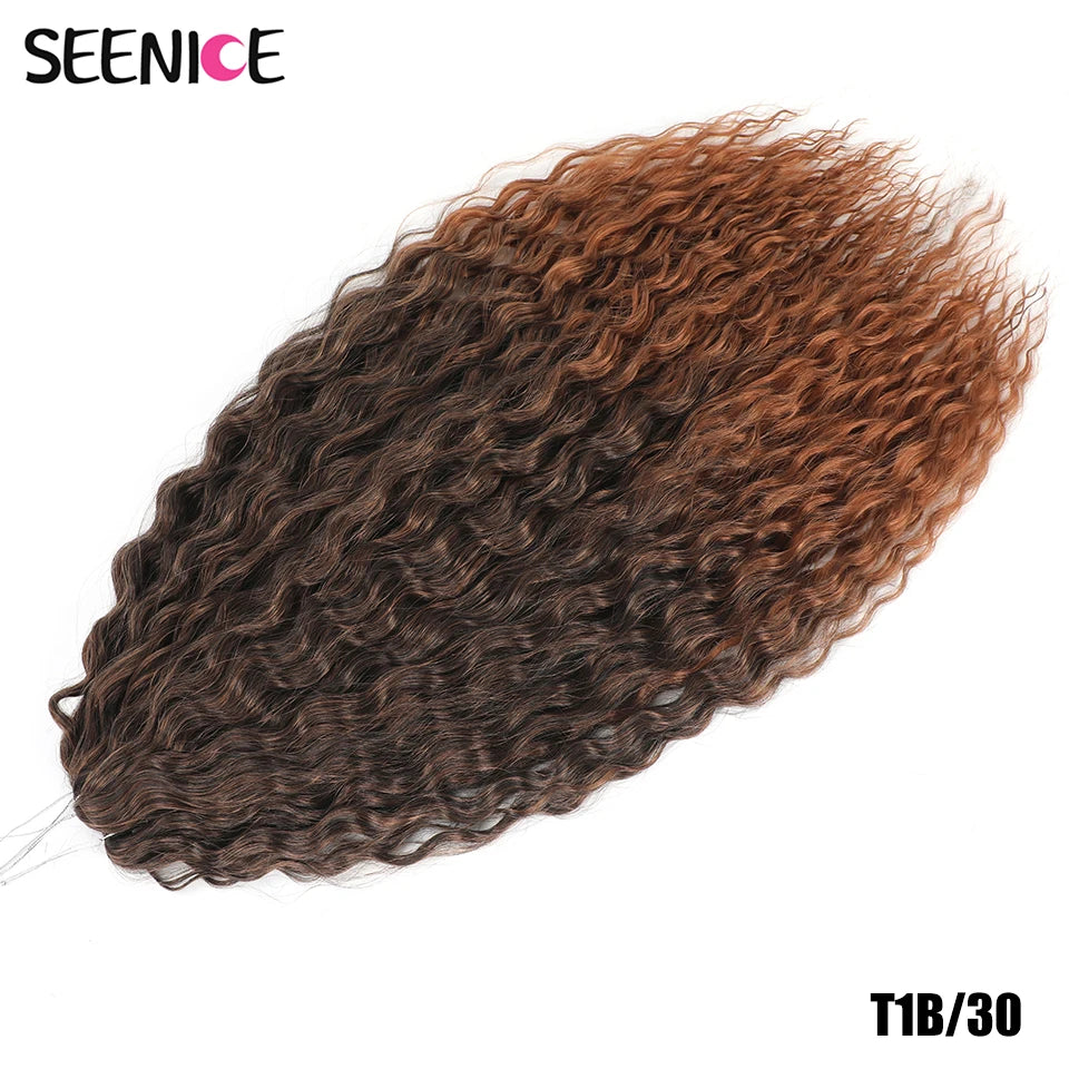 Ariel Water Wave Twist Crochet Braids – Ombre Synthetic Deep Wave Hair Extensions, 22 Inch (55 cm)