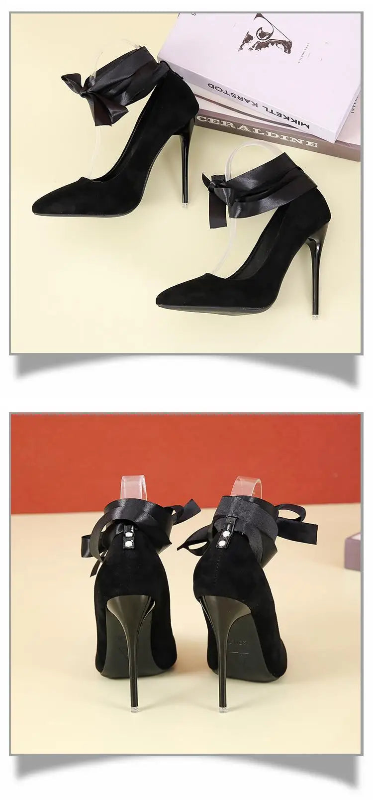 Pearl Bead Ankle-Strap Pumps Gold – Rhinestone Buckle High Heels 7cm (2.8in) & 10cm (3.9in) – Party Wedding Shoes, Plus Sizes to EU 45