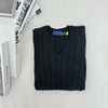Women's Oversized V-Neck Cotton Knit Sweater - Long Sleeve Casual Pullover for Autumn Winter