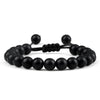 8mm Tiger Eye & Lava Stone Adjustable Braided Bracelet — Unisex Beaded Yoga Healing Energy Bracelet