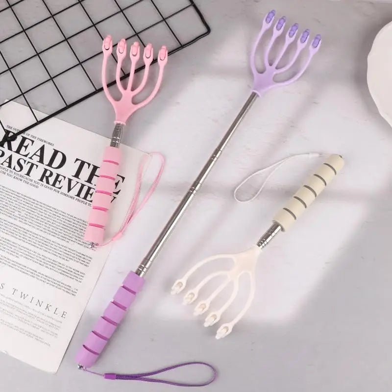 Five-Finger Handheld Head Massager Scalp & Neck Roller for Stress Relief Spa Hair Care