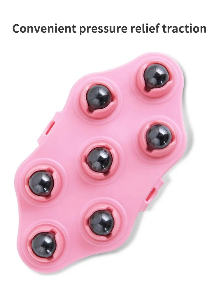 7-Roller Ball Neck & Back Massager — Handheld Meridian Body Roller for Muscle Relief