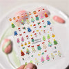Pink Christmas Tree 5D Embossed Nail Art Stickers – Snowflake & Star Self-Adhesive Decals (4.06 x 3.15 in / 10.3 x 8 cm)