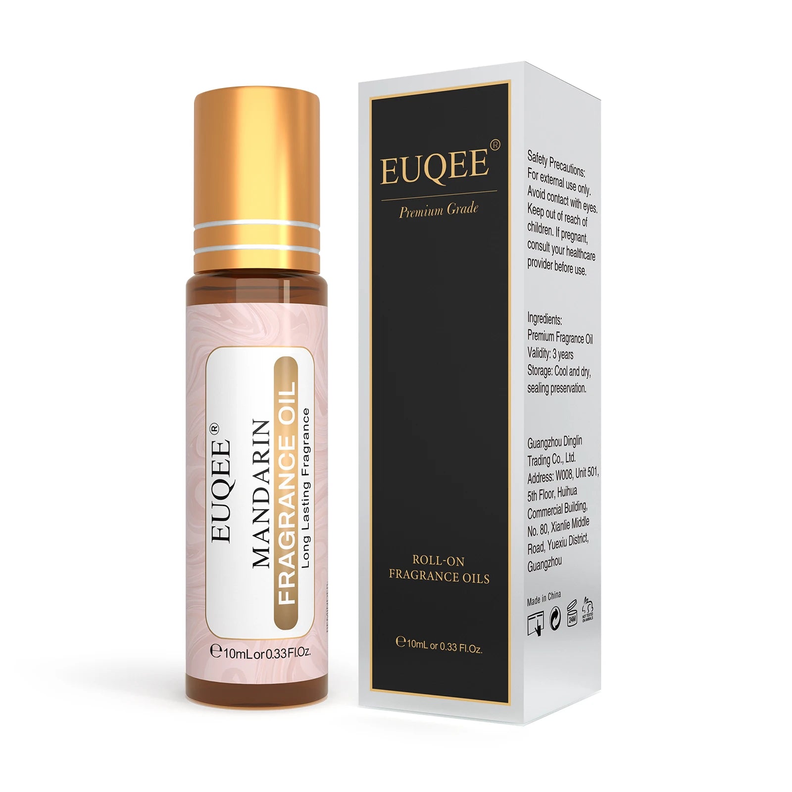 EUQEE 10ml Roll-On Fragrance Oil for Women - Portable Roller Perfume in Coconut Vanilla, Bubble Gum, Midnight Rose (Amber Glass)