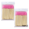 100-Pack Bamboo Handle Mascara Wands – Reusable Eyelash Extension & Eyebrow Spoolie Brushes