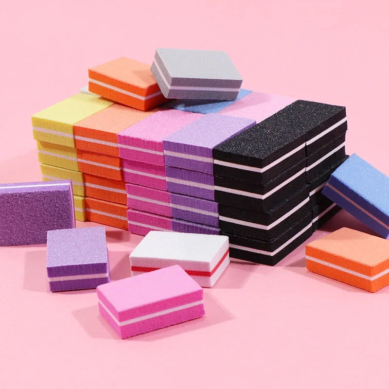 Mini Nail Buffing & Sanding Blocks - 10-100 Pc Pack Nail Buffer Files for Manicure, Pedicure & Nail Art