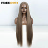38-Inch (96.5 cm) Straight Synthetic Lace Front Wig – 13x6 Deep Part Ombre Brown-Red-Blonde Highlights for Women, Cosplay