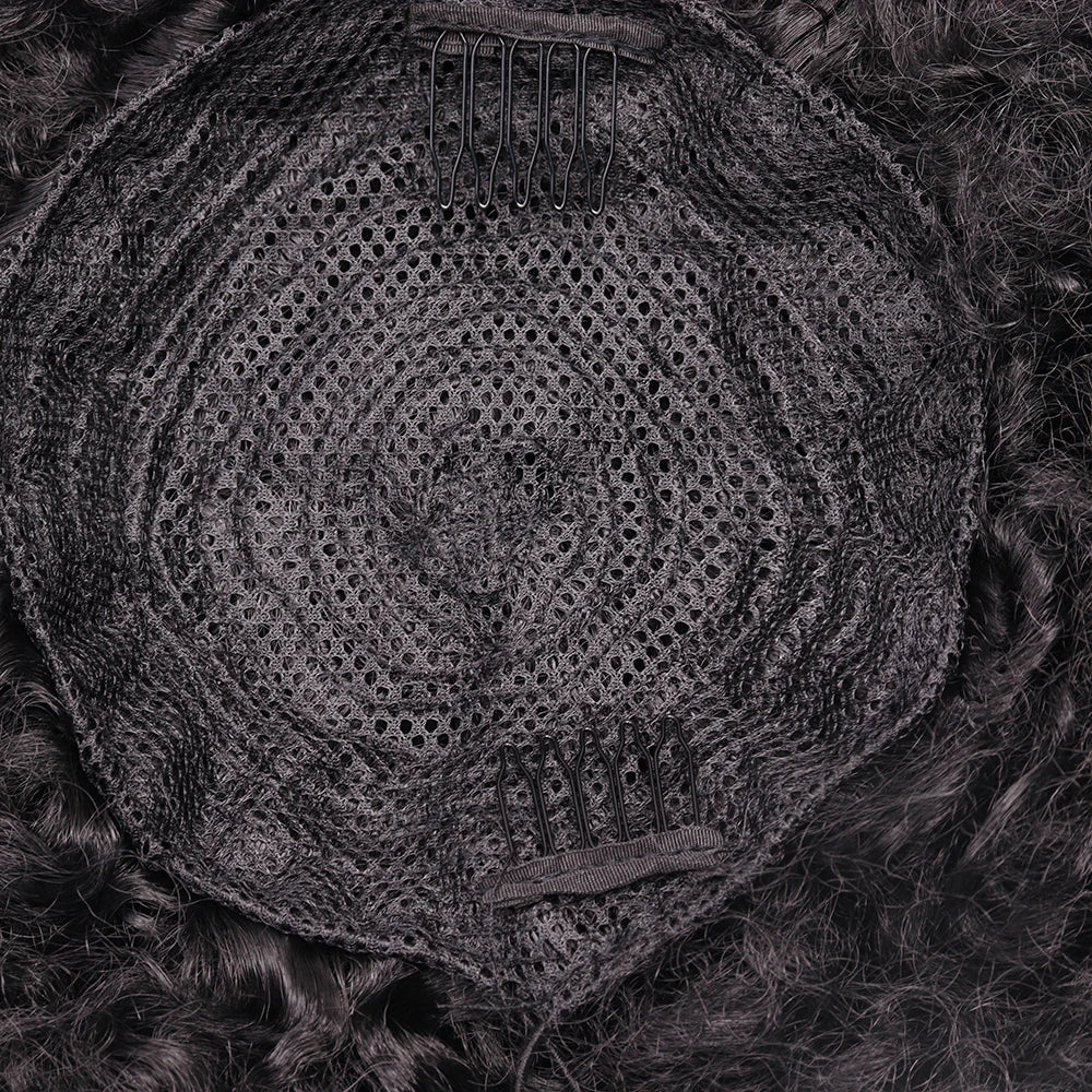 Large Afro Puff Clip-In Drawstring Ponytail - Heat-Resistant Synthetic Curly Hair Extension