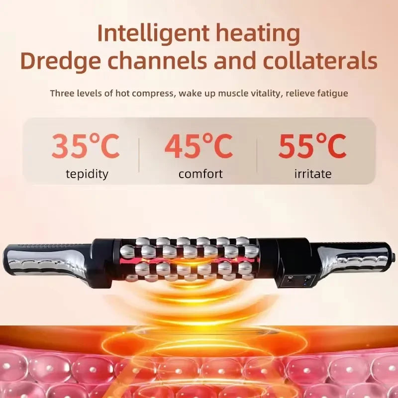 36W Heated Red Light Roll Massager 360° Rotating Inner Ball for Whole Body Anti-Cellulite