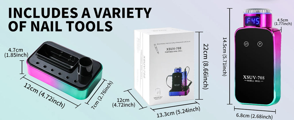 45,000 RPM Electric Nail Drill Kit — Professional Manicure & Pedicure Nail File Set with 11 Bits, Low Noise LCD, USB