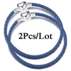 2-Pack Leather Chain Charm Bracelets with Beads – Handmade Couples Pulsera Jewelry (Unisex)