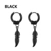 Punk Stainless Steel Stud Earrings Black – Unisex Vintage Hip Hop Ear Studs