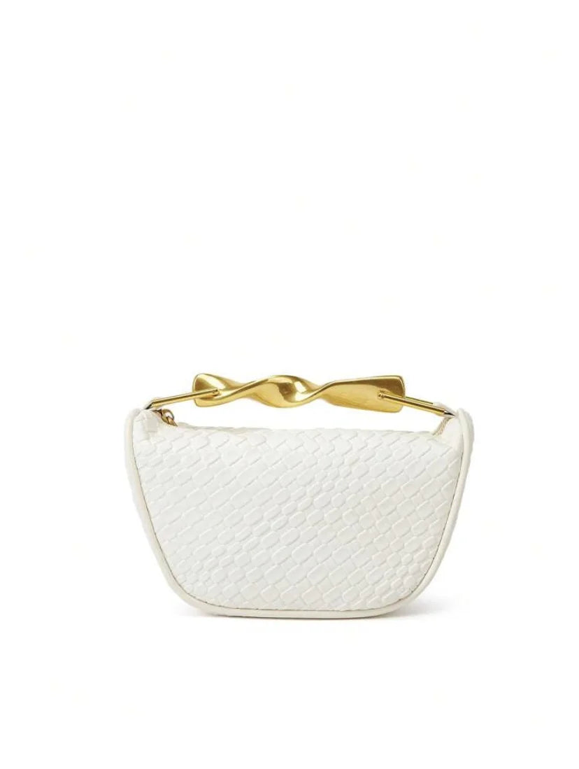 Women’s Half-Moon Woven Straw Shoulder Bag – Beach Crossbody Tote