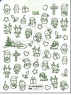 Pink Christmas Tree 5D Embossed Nail Art Stickers – Snowflake & Star Self-Adhesive Decals (4.06 x 3.15 in / 10.3 x 8 cm)