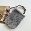 Luxury Sheepskin Wool Fur Phone Crossbody Bag - Genuine Leather Mini Shoulder Purse for Women, Winter Fur Sling Pouch