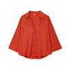 HipSeam Women's Linen-Blend Wide-Sleeve Blouse Asymmetric Hem Button-Front Johnny Collar