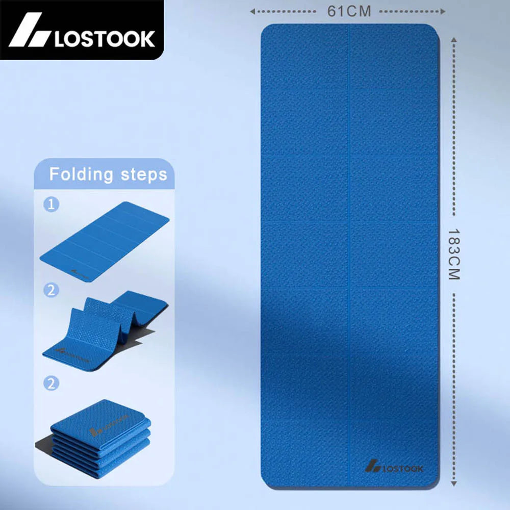 4mm TPE Foldable Yoga Mat 183 x 61 cm (72 x 24 in) – Lightweight Travel Pilates Exercise Mat