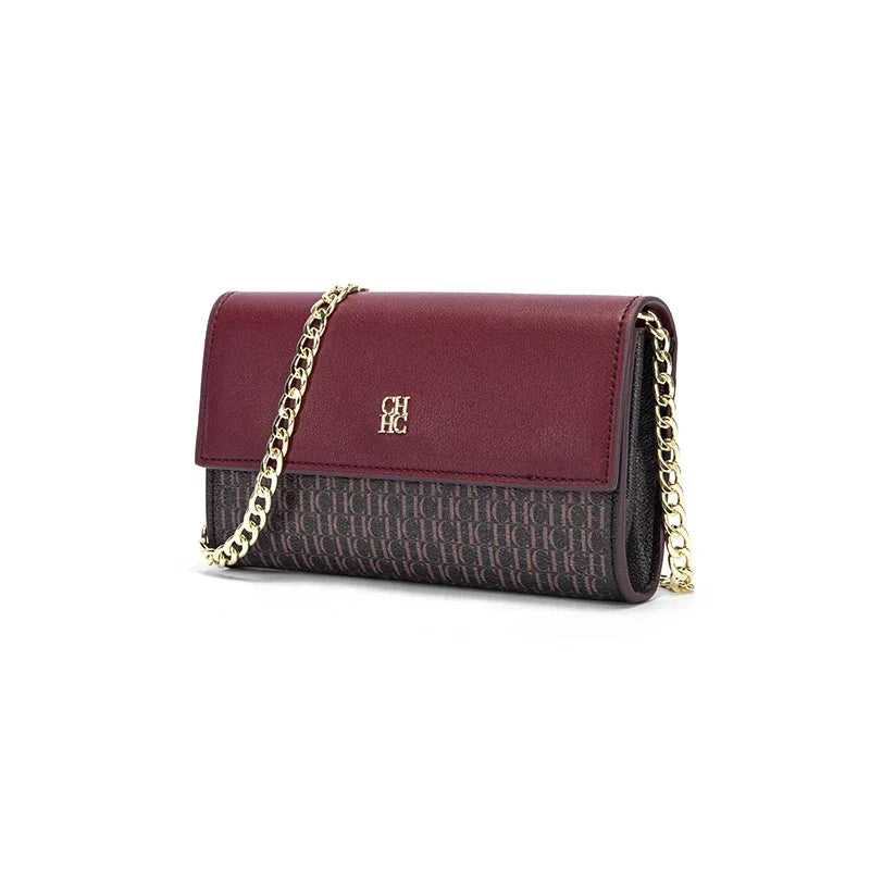 Women's Chain Crossbody Bag – Light Luxury Sequined Letter Flap Clutch with Adjustable Chain Strap
