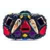 Red Crystal Rhinestone Clutch - Bridal Evening Minaudiere Handbag for Wedding & Party