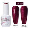 Red Semi-Permanent UV Gel Nail Polish 15ml (0.5 fl oz) Top & Base Hybrid