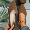 Pointed Toe Knitted Slip-On Flats for Women — Casual Office Ballet Loafers