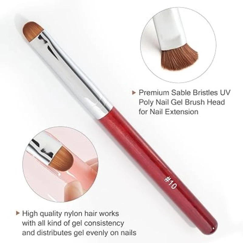 5-Piece Dual-Ended Nail Art Brush Set (Sizes 8–16) – Dotting Pens & Acrylic Gel Brushes for Manicure & Rhinestone Design