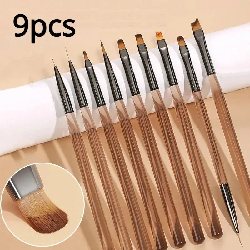 Nails Art Liner Brushes Elongated Lines Striping Drawing Painting  6/9/12/15/18/25mm Nail Design Pen Professional Manicure Tool