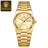 POEDAGAR Women's 35mm Stainless Steel Quartz Watch – Waterproof 3ATM, Luminous Hands, Date & Week Display