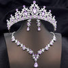 Opal Blue Bridal Tiara Jewelry Set – Crown, Necklace & Earrings for Wedding, Prom & Pageant