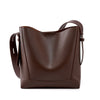 Zency Two-Layer Split Leather Large Bucket Shopper Shoulder Tote Bag – Commuter Handbag for Women