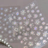 5D Laser Christmas Nail Stickers Crystal Diamond Snowflake Self-Adhesive Nail Art