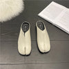 Tabi Split-Toe PU Leather Flats for Women – Casual Low Heel Mules & Cozy Loafers