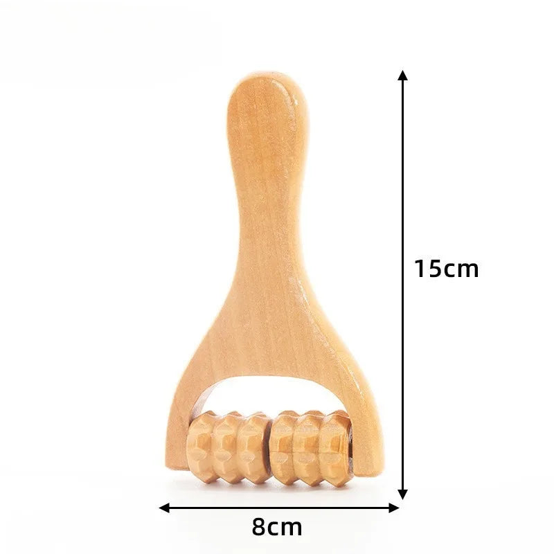 7-Piece Wooden Face & Body Massage Tool Set – Facial Sculpting Roller, Gua Sha & Cupping Lymphatic Drainage Tools