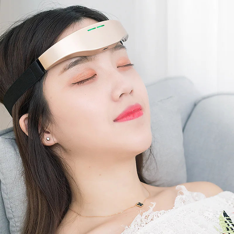 EMS USB Rechargeable Head Massager TENS Headache Migraine Relief Sleep Therapy