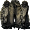 Oversized Black Washed Wide-Leg Jeans for Women - Loose High-Waist Streetwear with Letter Print
