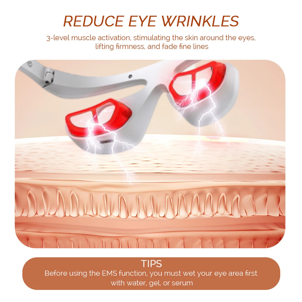 Wireless USB-C Eye Massager — 3-Mode Heat & Red Light for Dark Circles, Puffiness & Eye Fatigue
