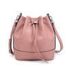 AFKOMST Leather Bucket Bag - Drawstring Crossbody Purse for Women, Medium (9.5 in x 11 in x 5.5 in / 25 x 28 x 14 cm) Hobo Tote with 2 Detachable Shoulder Straps