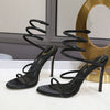 Crystal Ankle Strap Open Toe Thin High Heel Platform Sandals for Women - Party Wedding Prom