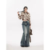 Retro Micro-Flare Women's Jeans – Slim Mid-Rise Flare Pants with Bristled Belt Detail