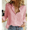 Women's Cotton-Linen Oversized Long Sleeve Lapel Blouse - Vintage Y2K Harajuku Tunic
